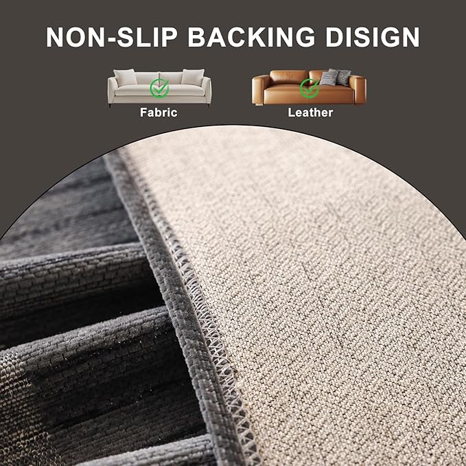 ROOMLIFE Gray Couch Cover Boho Sofa Covers for 3 Cushion Couch Washable, Furniture Protector Sofa Couch Cover for Dogs, Soft Chenille Sofa Slipcover, Couch Throw Blankets with Tassels 71 '' X 118''