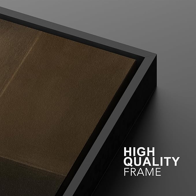 SIGNWIN Framed Canvas Print Wall Art Set Bronze Shadow Geometry Abstract Brown and Gold Gradient Zen Bohemian for Living Room, Bedroom, Office - 24"x36"x2 BLACK
