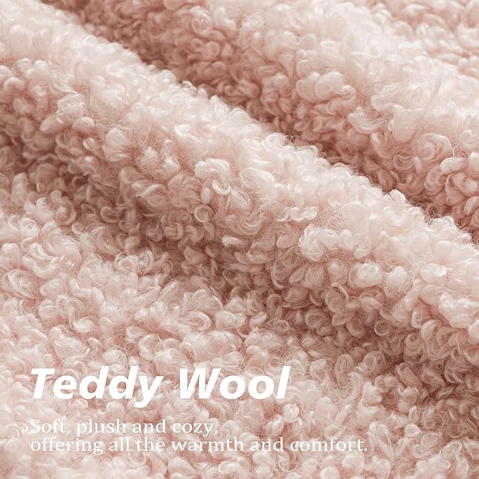 Foindtower 2 Pieces 20x20 Inch Light Pink, Faux Fur Throw Pillow Cover Accent Sherpa Furry Pillow Covers Fuzzy Soft Pillowcases Cozy Sheepskin Decorative Fleece Cushion Case for Bed Couch Living Room