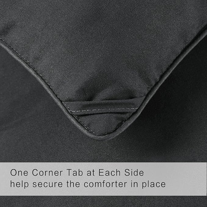 COHOME Quilted King Size Comforter - All-Season Down Alternative Duvet Insert - Luxury Hotel Soft Breathable Dark Grey Comforter with Anti-Clump Tech & 8 Tabs - Gift for Women & Men（90"x102"）
