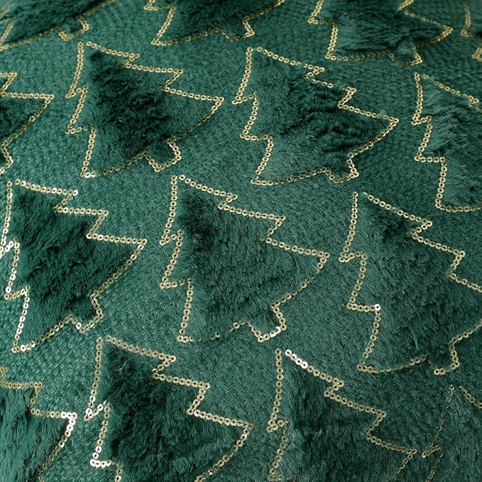 Christmas Throw Pillow Covers Christmas Decorations Set of 2 Xmas Tree 18x18 Pillow Covers Soft Plush Faux Wool Pillow Cases Holiday Winter Decor Sofa Couch Bed