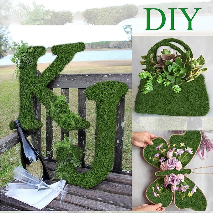 Fake Moss for Crafts 39" x 39" Artificial Moss for Indoor Plants Decorating Dark Green Faux Grass for Planters Crafts DIY Table Centerpieces Fairy Garden Floral Wedding 100 x 100cm