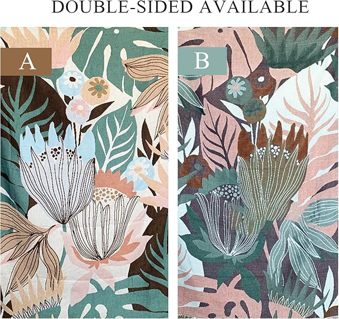Double-Sided Cotton Woven Throw Blanket with Tassel Jungle Bohemian Style Tapestry Shawl Multi-Function Decorative Throws for Sofa Bed Armchair Camping Blanket Tablecloth Carpet 160x130cm