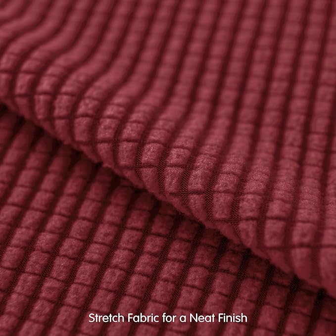 SUBRTEX 7 Pieces Stretch Sofa Slipcover Sets Couch Cover Sets Backrest Cushion Covers Furniture Protector Collection Set for Oversize Sofa Loveseat Chair Slip Covers(Large, Wine)