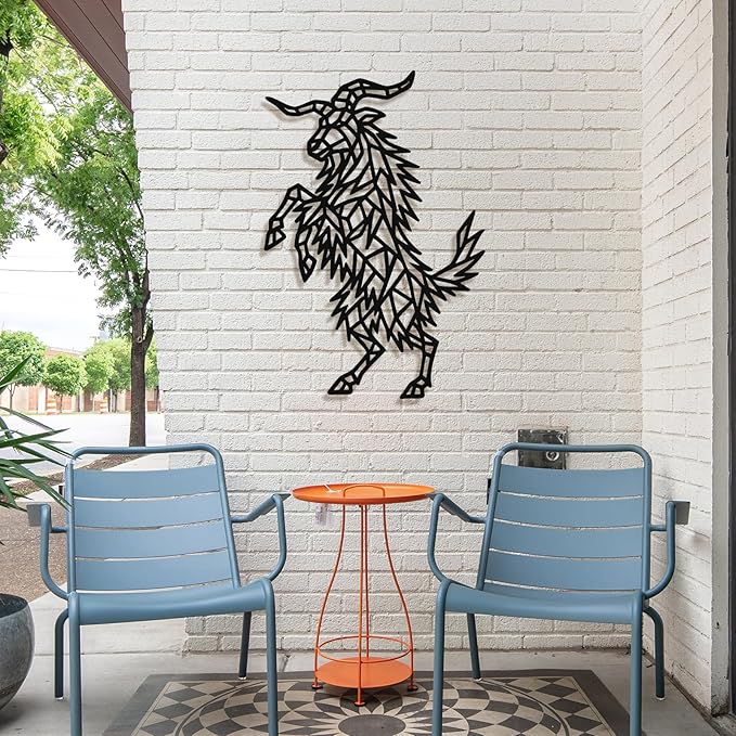 Geometric Animal Metal Wall Art – Modern Polygon Style Metal Wall Decor for Home, Living Room, or Office, Minimalist Wildlife Wall Sculpture, Black Steel Design (Style-7)