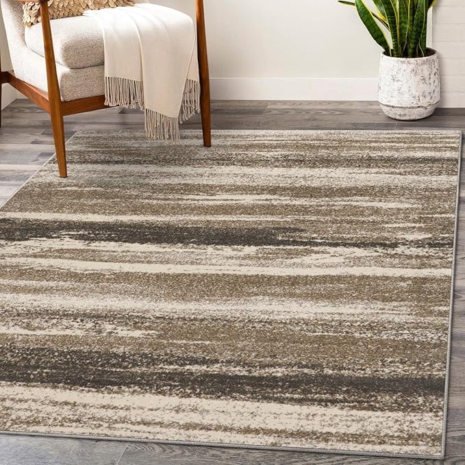 LUXE WEAVERS Lagos Collection 7501 Beige 8x10 Abstract Area Rug