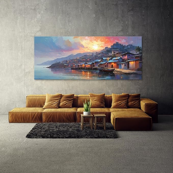 Sense Canvas Scandinavian Sunrise Serenity 54 Canvas Art - Home Decor Wall Art Print Poster Painting Small 20x8 / 0.75"