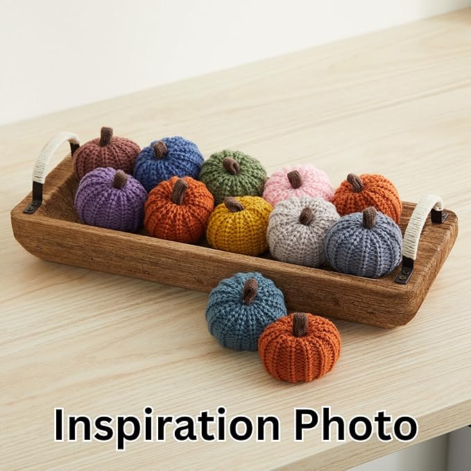 Mini Knit Pumpkins Set of 5, fall tiered tray decor, office bookshelf, Thanksgiving table setting, thoughtful gift, fall pumpkin spice, cozy vibe, for garland (Mini Earth Tone Set)