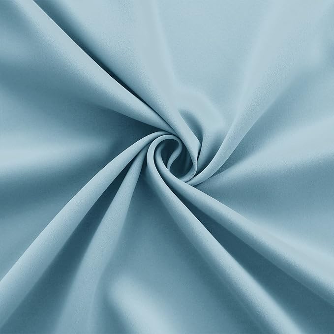 KOUFALL Light Blue Blackout Curtains 90 Inches Long for Bedroom 2 Panels Set Thermal Insulated Room Darkening Draperies for Living Room 52x90 Inch Length