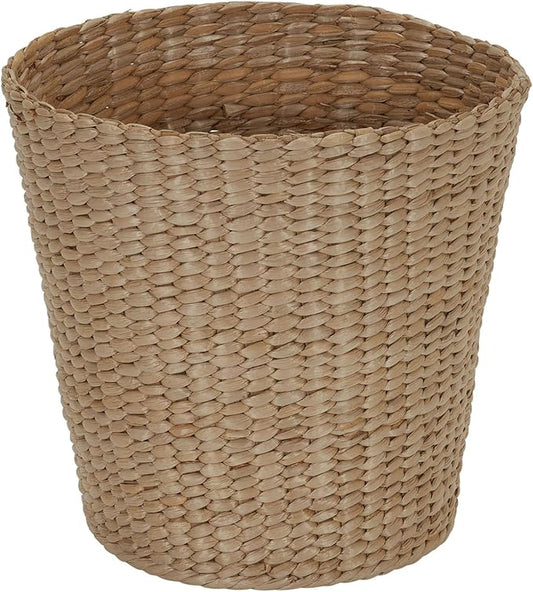 Household Essentials Handwoven Cattail Wicker Waste Basket, Natural