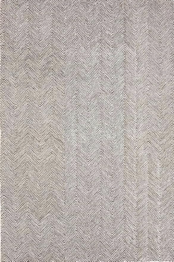 Modern Herringbone Chevron Collection Handcrafted Wool Area Rug - Durable, Zigzag Pattern, for High Traffic, Contemporary Design for Living Room, Bedroom, Dining Room Decor (Dark Olive, 5' round)