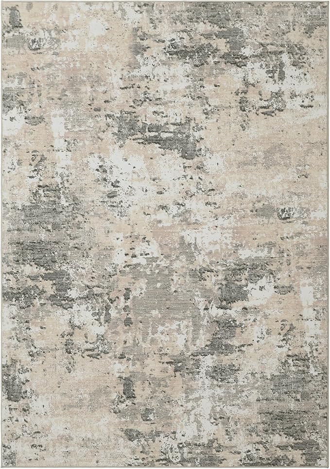 Modern Abstract 2x3 Area Rug Non Slip Non Shedding Low Pile Stain Resistant Rug for Entryway Kitchen Bedroom,Grey Yellow