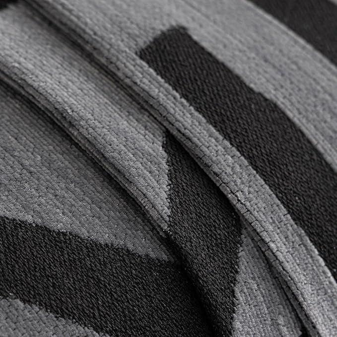 VClife Boho Couch Cover Soft Chenille Sofa Cover for Sofa Bed, 1 Piece XL Couch Covers for 3 Cushion Couch Sofa Washable Gray Black Jacquard Pattern Sofa Protector for Living Room 71''x134''