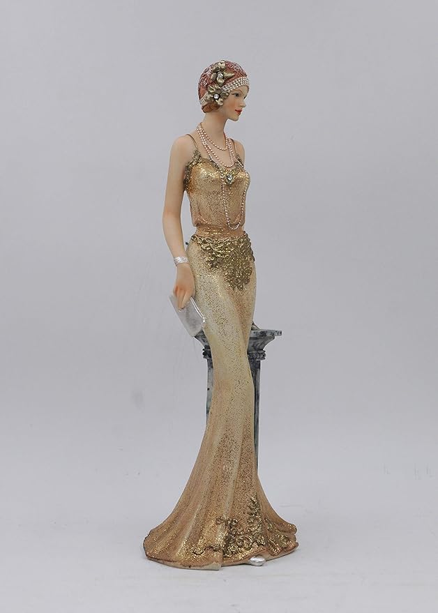 Comfy Hour Glamour Elegance Victorian Style Lady Collection Luxury Standing Lady Resin Art Figurine,13-inch Height