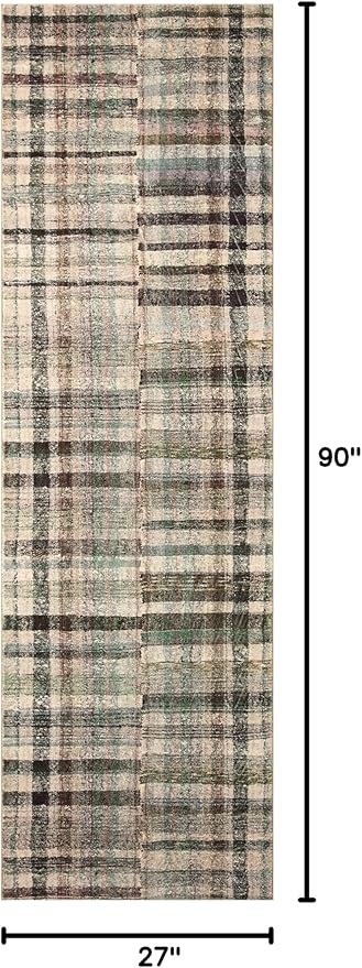Loloi Chris Loves Julia Humphrey Collection HUM-03 Forest/Multi 2'-3'' x 7'-6'', .38" Pile Height, Runner Rug feat. CloudPile