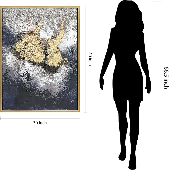 Empire Art Direct Abstract Wall Art Textured Hand Painted Canvas by Martin Edwards, Gold Frame, 40" x 30", Nourishment