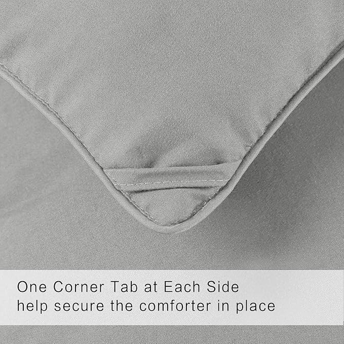 COHOME Quilted Twin/Twin xl Size Comforter - All-Season Down Alternative Duvet Insert - Luxury Hotel Soft Breathable Light Grey Comforter with Anti-Clump Tech & 8 Tabs - Gift for Women & Men (64"x88")