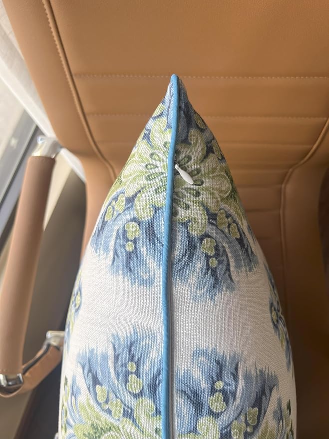 Haynes Damask Printed Decorative Square Accent Throw Pillow Cover - Decor for Living Room, Sofa, Chair, Patio, Car, Balcony, Bench, Porch, Nursery, Office, Bedroom - 18x18 Inches, Blue