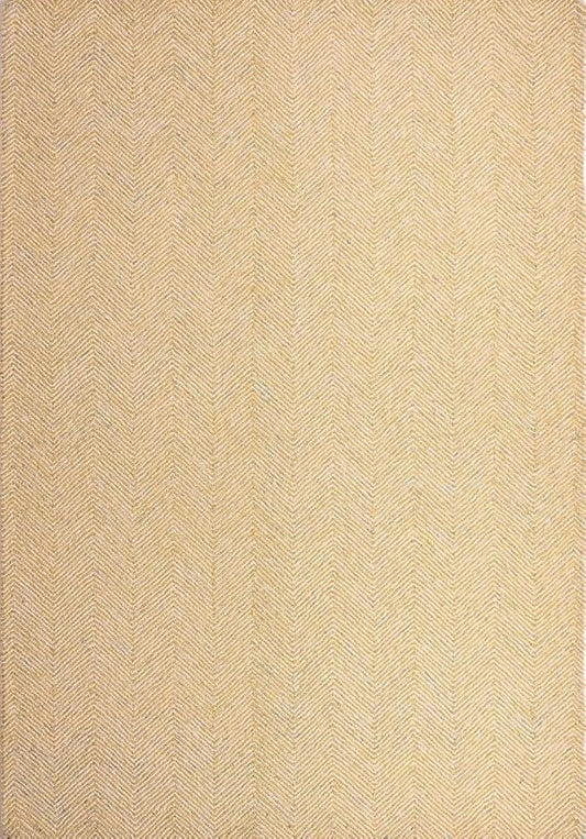 Modern Herringbone Chevron Collection Handcrafted Wool Area Rug - Durable, Zigzag Pattern, for High Traffic, Contemporary Design for Living Room, Bedroom, Dining Room Decor (Butter Yellow, 7' x 7')