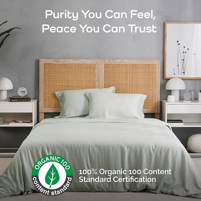 Duvet Cover Set - 100% Viscose Derived from Bamboo Duvet Cover King Size, 3 PC Luxury Cooling Duvet Cover for Hot Sleepers, Silky Buttery Soft Comforter Cover & 2 PC King Pillowcases, Sage