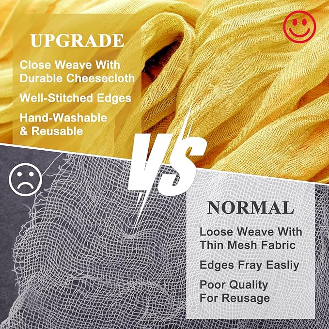 Wokceer Cheesecloth Table Runner 3Pack 10FT Gold Christmas Gauze Cheese Cloth Table Runner for Party Easter Rustic Sheer Table Runners for Baby Bridal Shower Wedding Table Decor