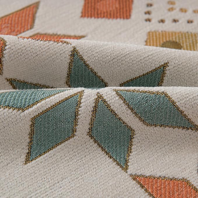 VClife Boho Couch Cover White Geometric Jacquard Sofa Cover 1 Piece Large Couch Covers for 3 Cushion Couch Sofa Washable Plush Chenille Sofa Protector for Living Room Bedroom 71x150 Inch