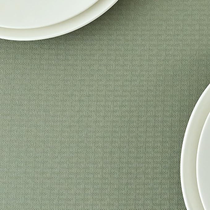 maxmill Rectangle Tablecloth Weaved Texture Design Water Resistant Wrinkle Free Spill-Proof, Soft Table Cloth for Dining Room Decoration, Banquet Parties Holiday Dinner, 52 x 84 Inch Sage Green