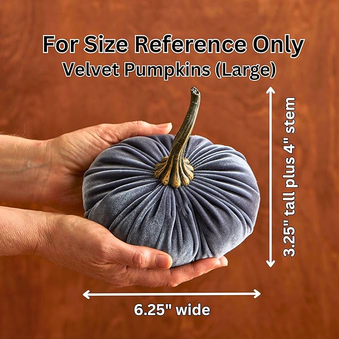 Set of 3 Velvet 6.25 Inch Pumpkins, emerald green accent, fall tablescape, autumn cozy vibe, Thanksgiving centerpiece, hygge home, fall wedding, Halloween indoor decor (Harvest, Gold, Emerald)
