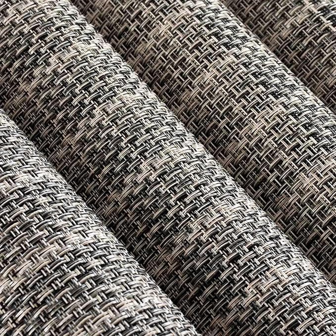 AHHFSMEI Placemats for Dining Table Set of 8 Woven Vinyl Plastic Place Mats Non-Slip Heat Insulation Stain Resistant Table Mats Washable Easy Clean Placemats (Linen gey 8)