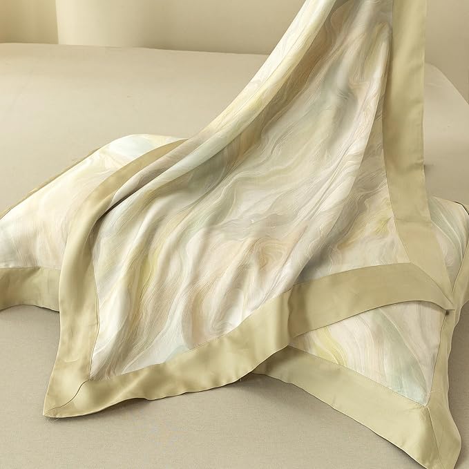 ECOCOTT Bedding 3-Piece Duvet Cover Set Queen Size – Silky Soft 100% Lyocell, Cooling & Breathable for Hot Sleepers, Ultra-Soft with Elegant Marble Pattern, Moisture-Wicking
