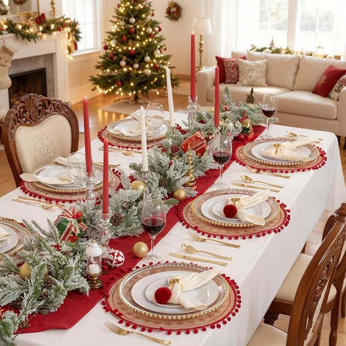 KIRE 350 PCS White and Gold Plates Disposable - Elegant Dinnerware Set of 50 Guest, White Plastic Plates With Gold Rim, Pre Rolled Napkins with Silverware & Cups for Thanksgiving Party/Wedding