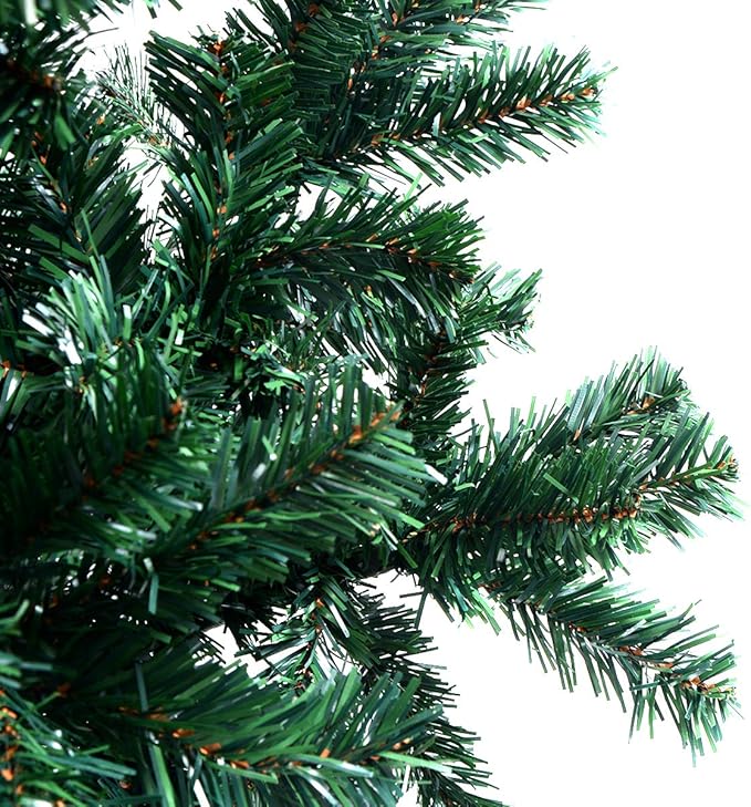 GOFLAME 6FT PVC Artificial Green Christmas Tree Home Holiday Décor with Metal Stand 650 Branches Holiday Indoor Decoration, Easy to Assemble