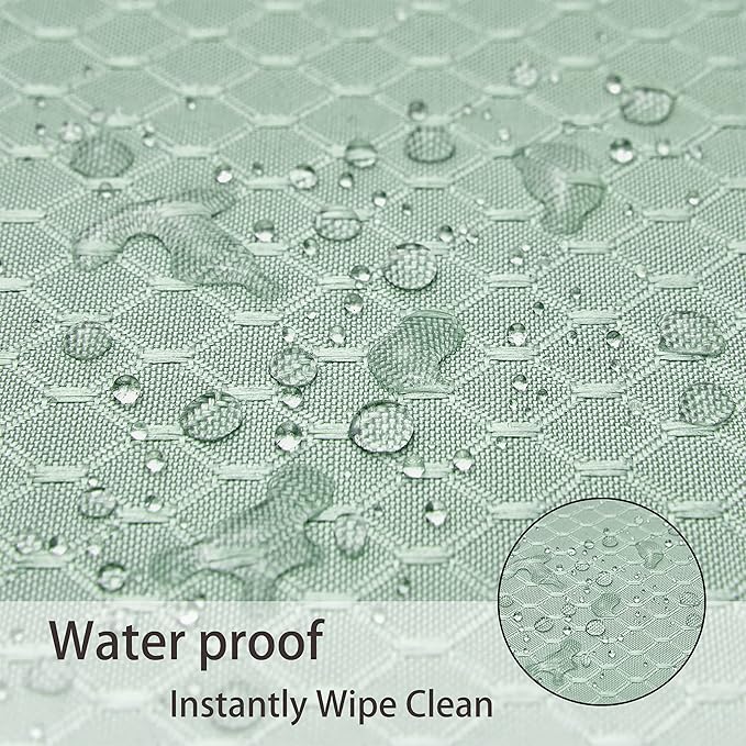Rectangle Table Cloth Linen Farmhouse Stainproof Waterproof Washable Polyester Oblong Rectangular Fabric Table Cover for Kitchen Dining Dinner (Sage Green, 52 X 70 Inch)