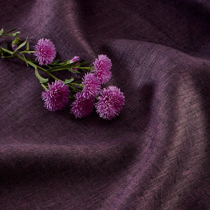 Solino Home Linen Grape Tablecloth 60 x 156 Inch - Athena, 100% Pure Linen Rectangle Tablecloth - Machine Washable Table Cloth for Fall, Autumn, Thanksgiving