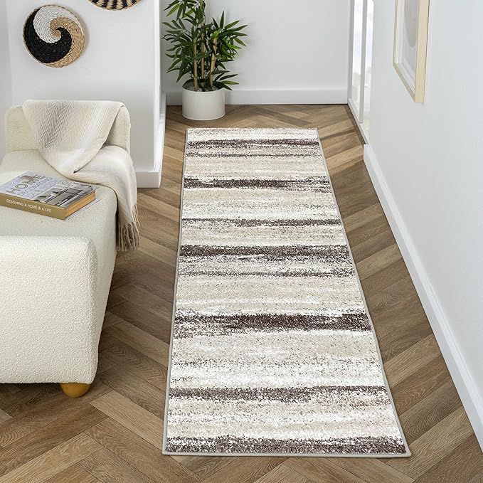 LUXE WEAVERS Rug Modern Area Rug Stain Resistant, Brown/Size 2x7