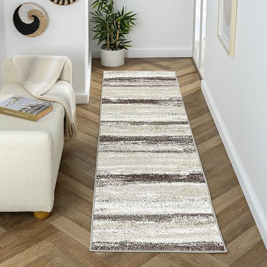LUXE WEAVERS Rug Modern Area Rug Stain Resistant, Brown/Size 2x7