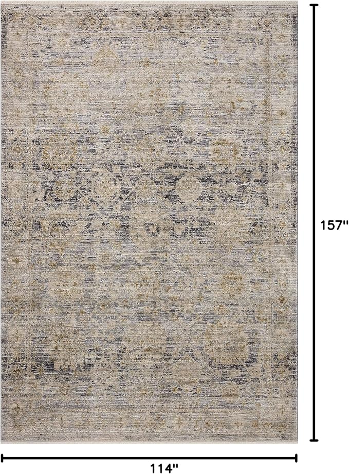 Loloi Jean Stoffer Katherine Collection KES-02 Charcoal/Gold 9'-6'' x 13'-1'', .25" Pile Height, Area Rug