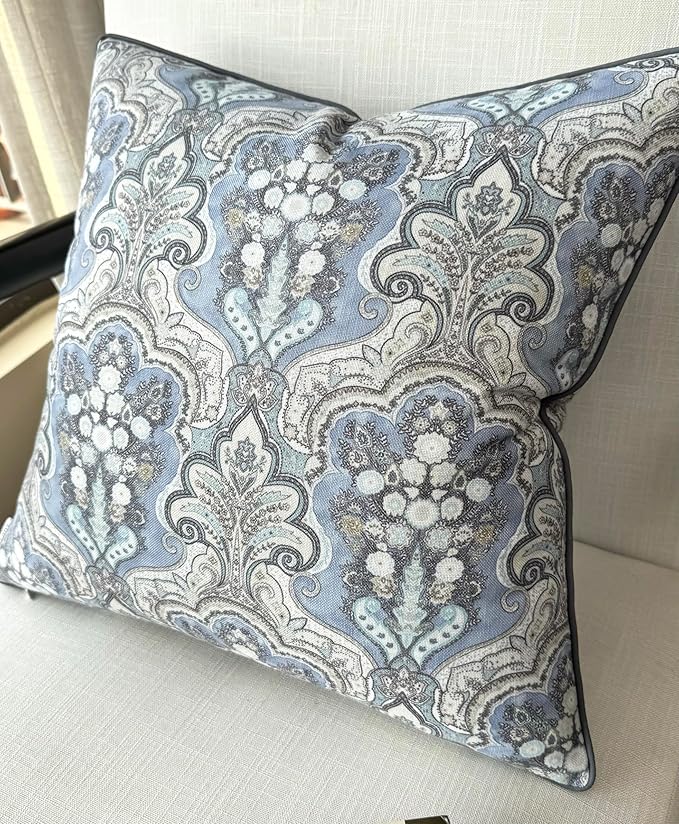 Monaco Printed Decorative Square Accent Throw Pillow Cover - Decor for Living Room, Sofa, Chair, Patio, Car, Balcony, Bench, Porch, Nursery, Office, 20x20 Inches