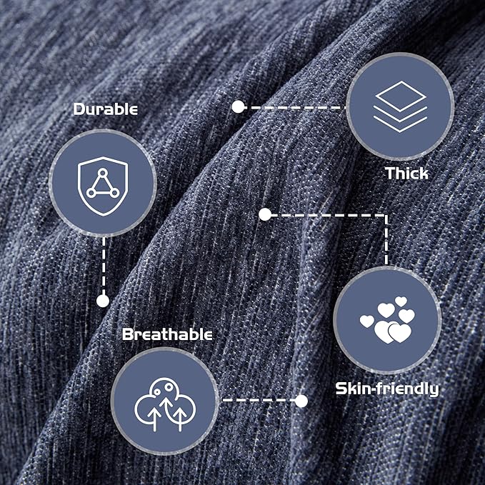 MEETSKY Navy Blue Couch Cover Sectional Sofa Covers Washable Couch Cover Sofa Throw Cover X-Large Sofa Slipcover for Reclining Multi-Use Decorative Couch Protector for Pets, 71" x 118",Navy
