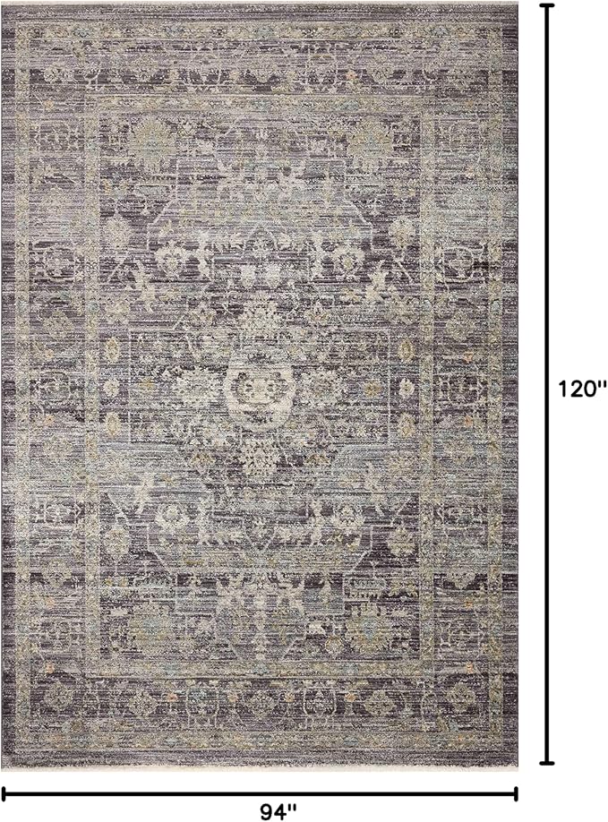 Loloi Jean Stoffer Katherine Collection KES-03 Midnight/Tobacco 7'-10'' x 10', .25" Pile Height, Area Rug