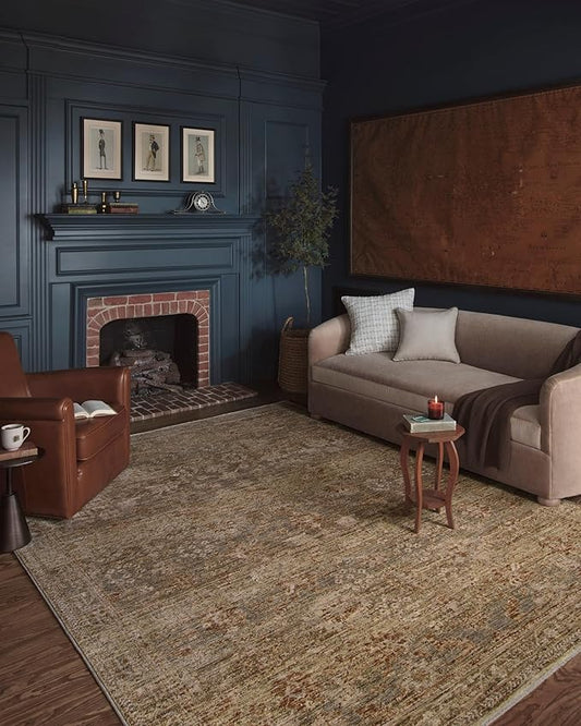 Loloi Magnolia Home by Joanna Gaines Junie Collection JUE-03 Spice/Multi 9'-6" x 9'-6", .38" Pile Height, Round Area Rug