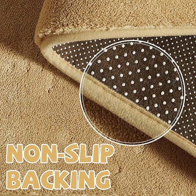 jinchan Solid Plush Area Rug 5x7 Performance Shaggy Washable Rug Indoor Soft Modern Faux Wool Cozy Non Slip Carpet for Living Room Kids Room Bedroom Dining Room Nursery Tan