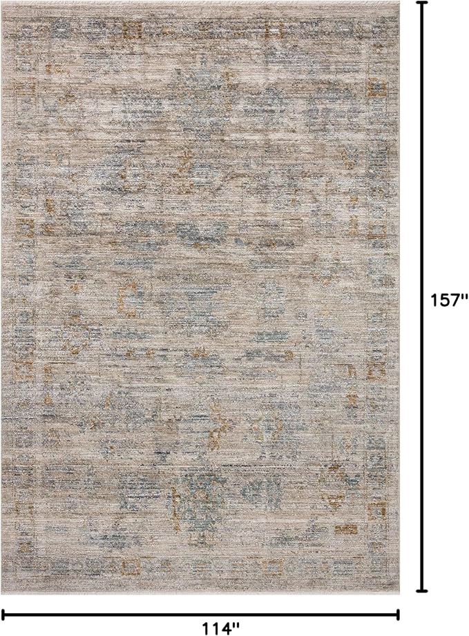 Loloi Jean Stoffer Katherine Collection KES-04 Pebble/Ocean 9'-6'' x 13'-1'', .25" Pile Height, Area Rug