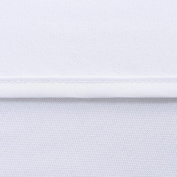 LUSHVIDA Round Outdoor Tablecloth with Umbrella Hole and Zipper for Wedding Christmas Gift, 60 Inch White for 20-48 Inch Tables, Washable Waterproof Spill Proof Table Cloth Cover for Patio Picnic