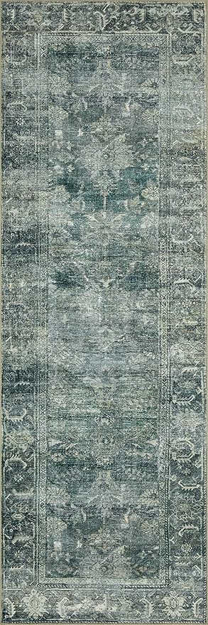 Loloi Magnolia Home by Joanna Gaines Banks Collection BAN-03 Blue/Lagoon 2'-3" x 3'-9" .13" Pile Height, Machine Washable, Accent Rug