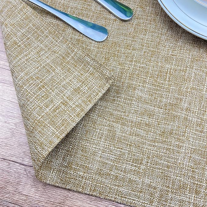 Weabetfu Cloth Placemats Set of 4 Heat Resistant Dining Table Placemmats Cotton Linen Machine Washable Kitchen Table Mats Wrinkle Free Thick Fabric Place Mats,Easy to Clean,13" x 19"