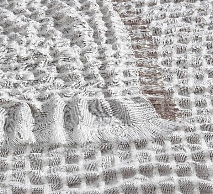 CREVENT 50"X60" Farmhouse Breathable Soft Waffle Throw Blanket for Couch Chair Bed, Outdoor Blanket for Travelling Wrap (Grey)