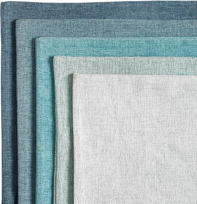 Jepeak 26x26 Inch Decorative Chenille Throw Pillow Covers, Pack of 2 Cozy Concise Euro Shams Cover Soft Farmhouse Modern Cushion Cases for Sofa Couch Bed Home Decor, Steelblue