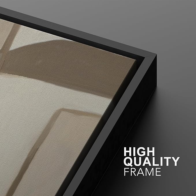 SIGNWIN Framed Canvas Print Wall Art Set Neutral Abstract Geometric Modern Minimalist Beige and Cream Illustrations Minimal Decorative Zen Bohemian for Living Room, Bedroom, Office - 24"x36"x2 Black