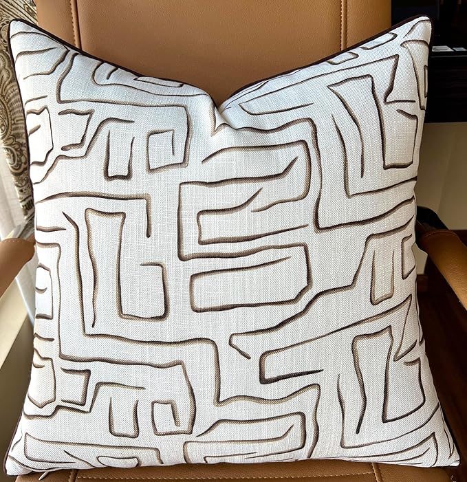 Strokes Printed Decorative Square Accent Throw Pillow Cover - Decor for Living Room, Sofa, Chair, Patio, Car, Balcony, Bench, Porch, Nursery, Office, Bedroom - 20x20 Inches